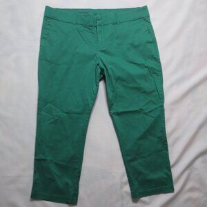 KUT FROM THE KLOTH womens PANTS green CAREER cropped TROUSER holiday SIZE 16
